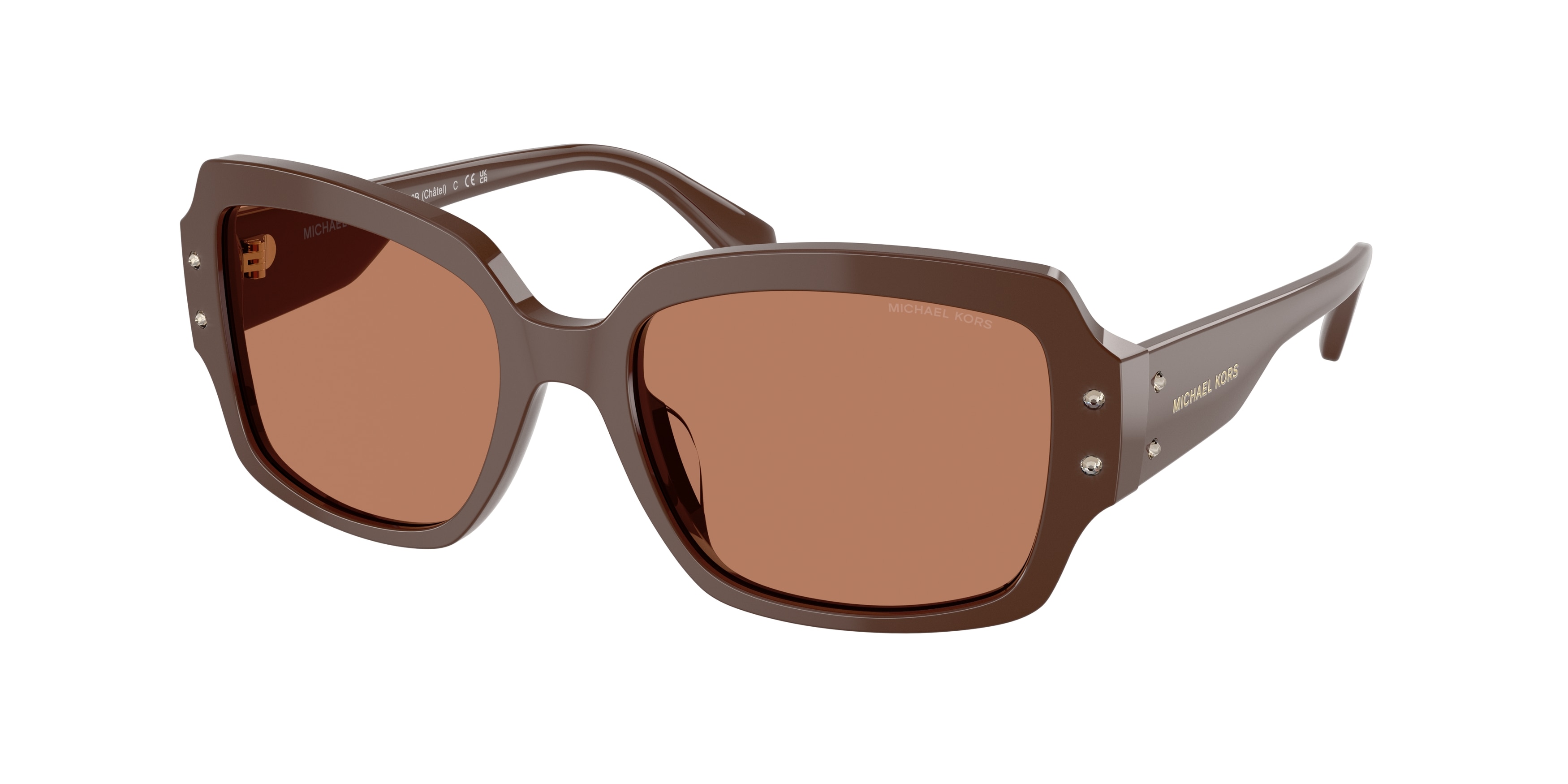 Michael Kors Woman MK2233B CHâTEL 4008/3 Sunglasses Acetate Brown  Squared Normal-image